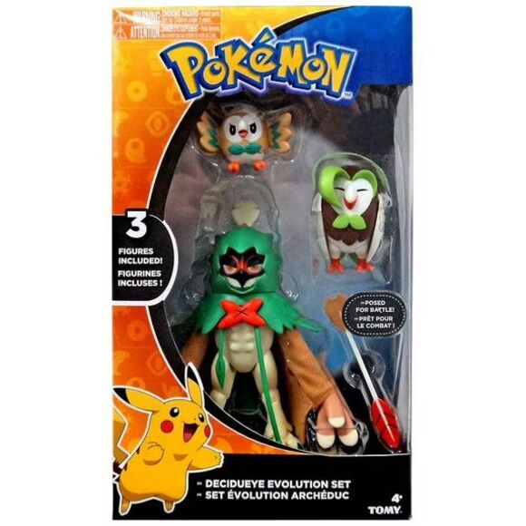 TOMY Pokemon Decidueye Evolution Set 3 in Action Figures Toys R US New - Picture 1 of 1
